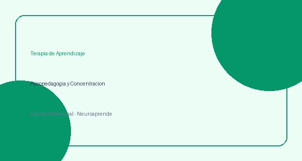 Terapia de Aprendizaje y Psicopedagogía