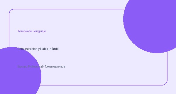 Terapia de Lenguaje y Comunicación